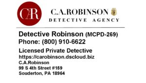 C.A.Robinson Private Investigator, 800-910-6622